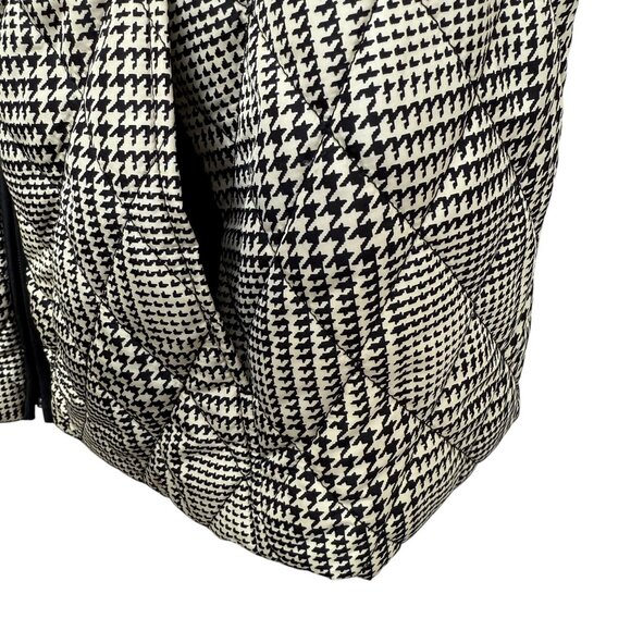 Croft & Barrow Quilted Vest Plus Size 1X Black Cream Check Womens Zip Jacket - Picture 7 of 9